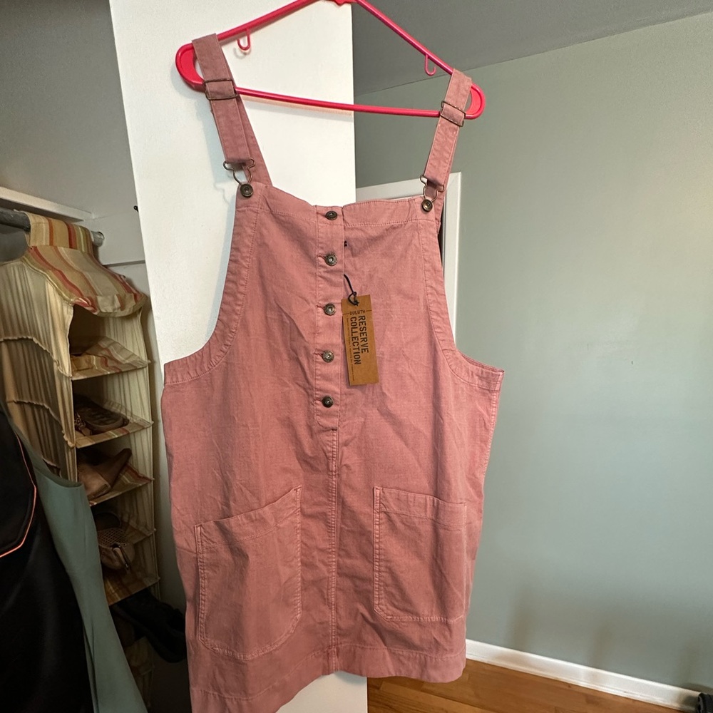 Duluth Trading Co Dusty Rose Cotton Utility Jumper Dress